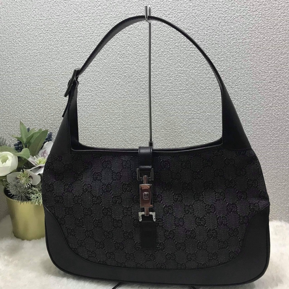 ‼️SOLD‼️Gucci Black GG Canvas Jackie Hobo Bag